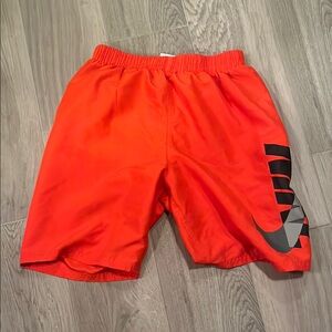 Nike Boys Red and Black Swim Shorts Size: L